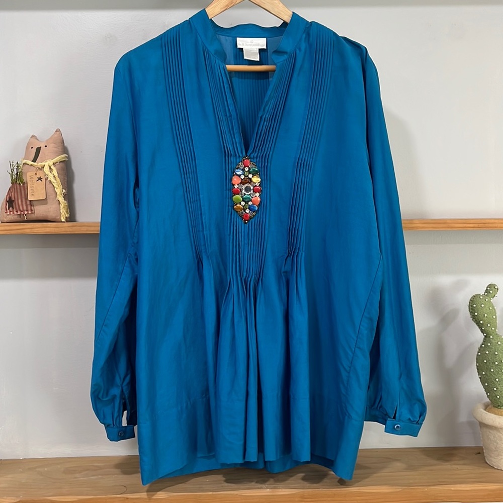 Soft Surroundings Silk Blend Tunic Blouse , Size M